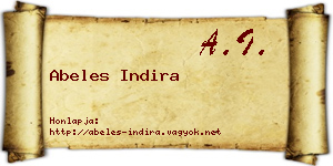 Abeles Indira névjegykártya